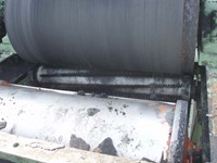 Discharging belt conveyor, flat, 2600 mm x 650 mm